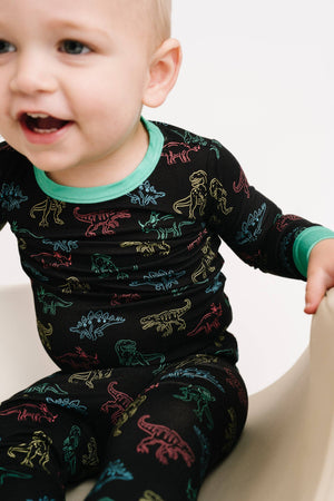 Neon Dino Bamboo Set