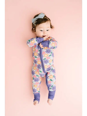 Lavender Blooms Bamboo Zippy Romper