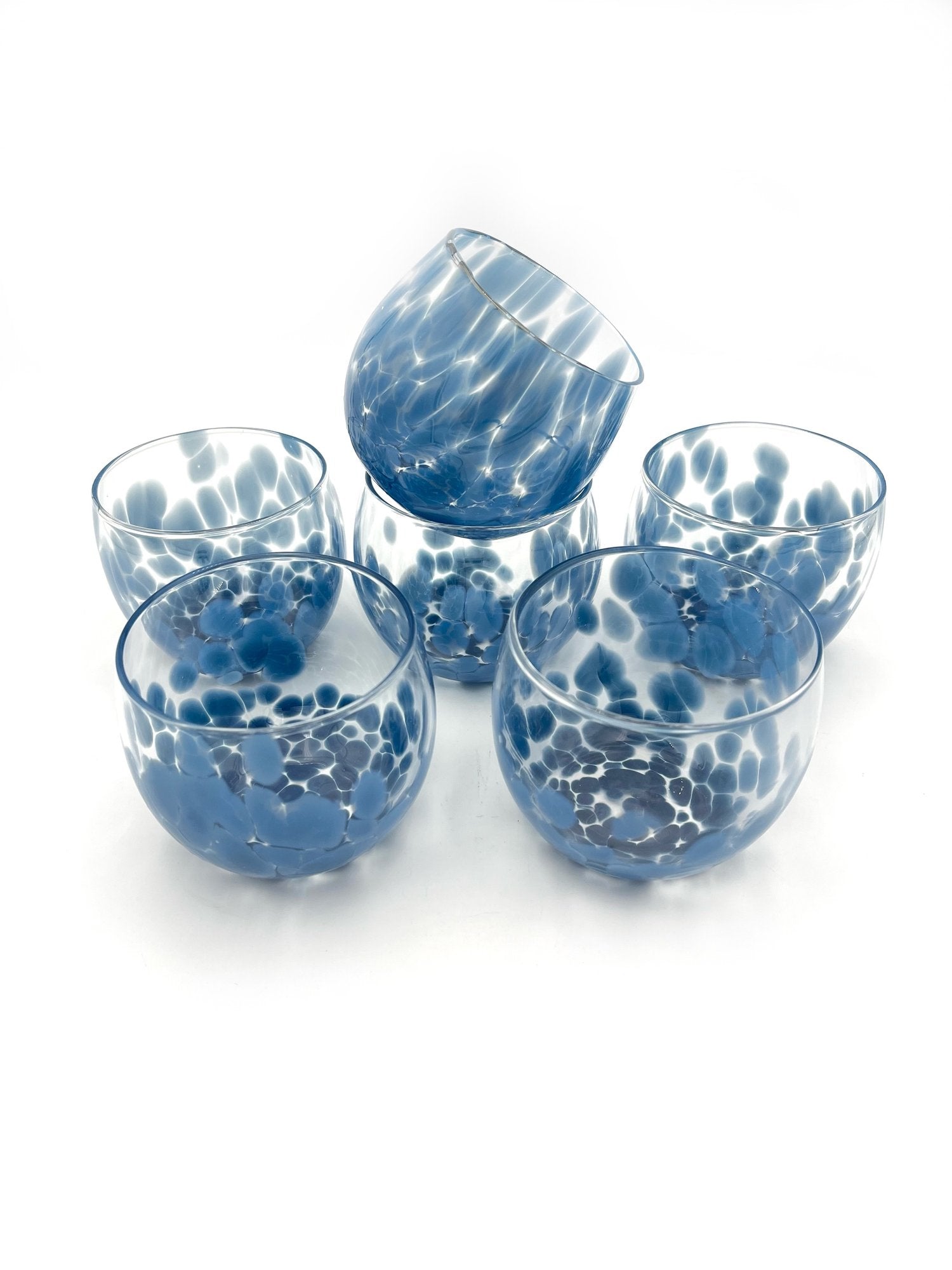 Hand Blown Wine Glass - Sapphire Blue