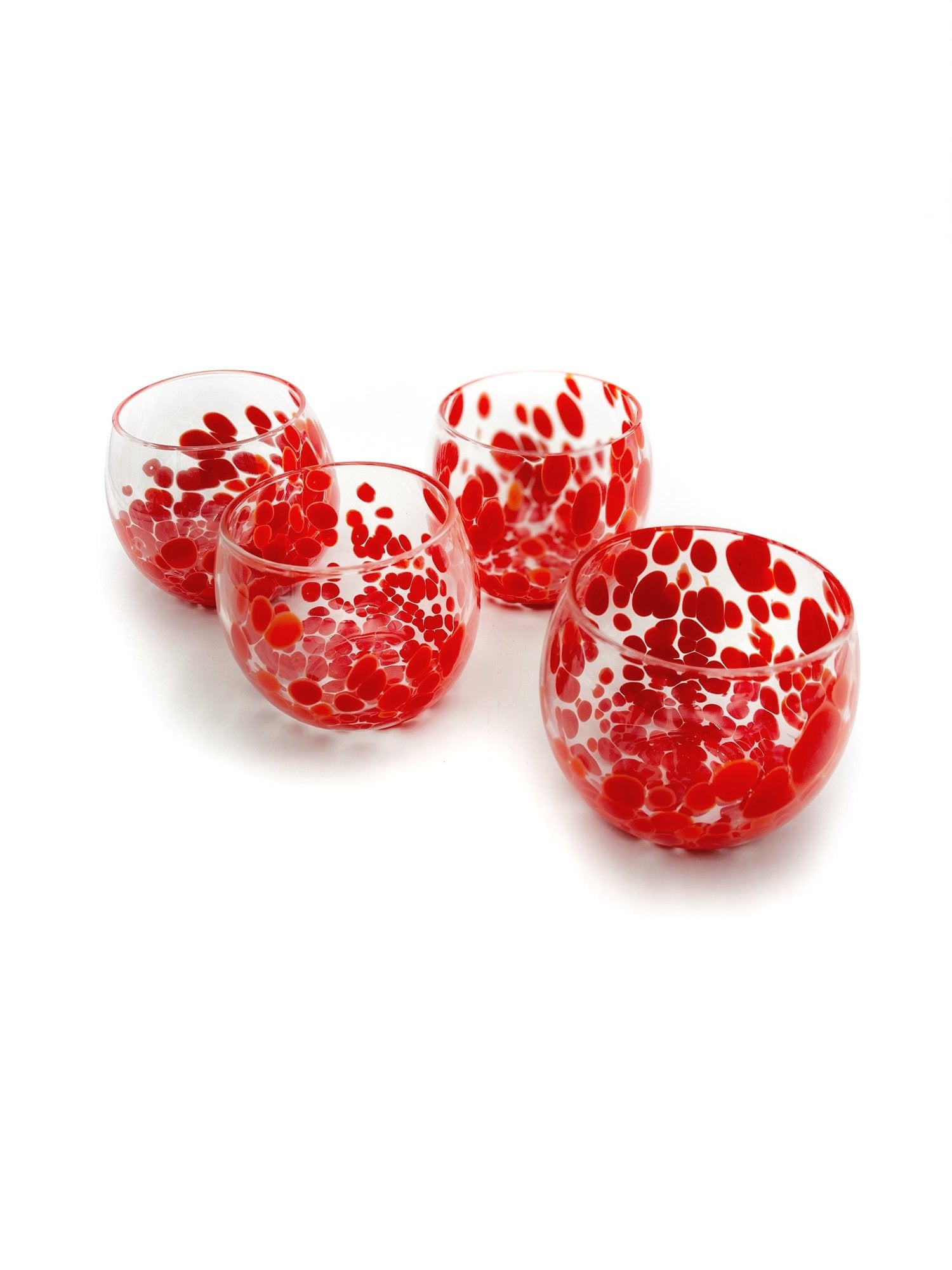 Hand Blown Wine Glass - Red