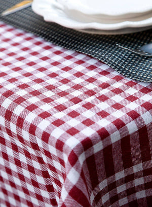 Farmhouse Table Cloth- Burgundy