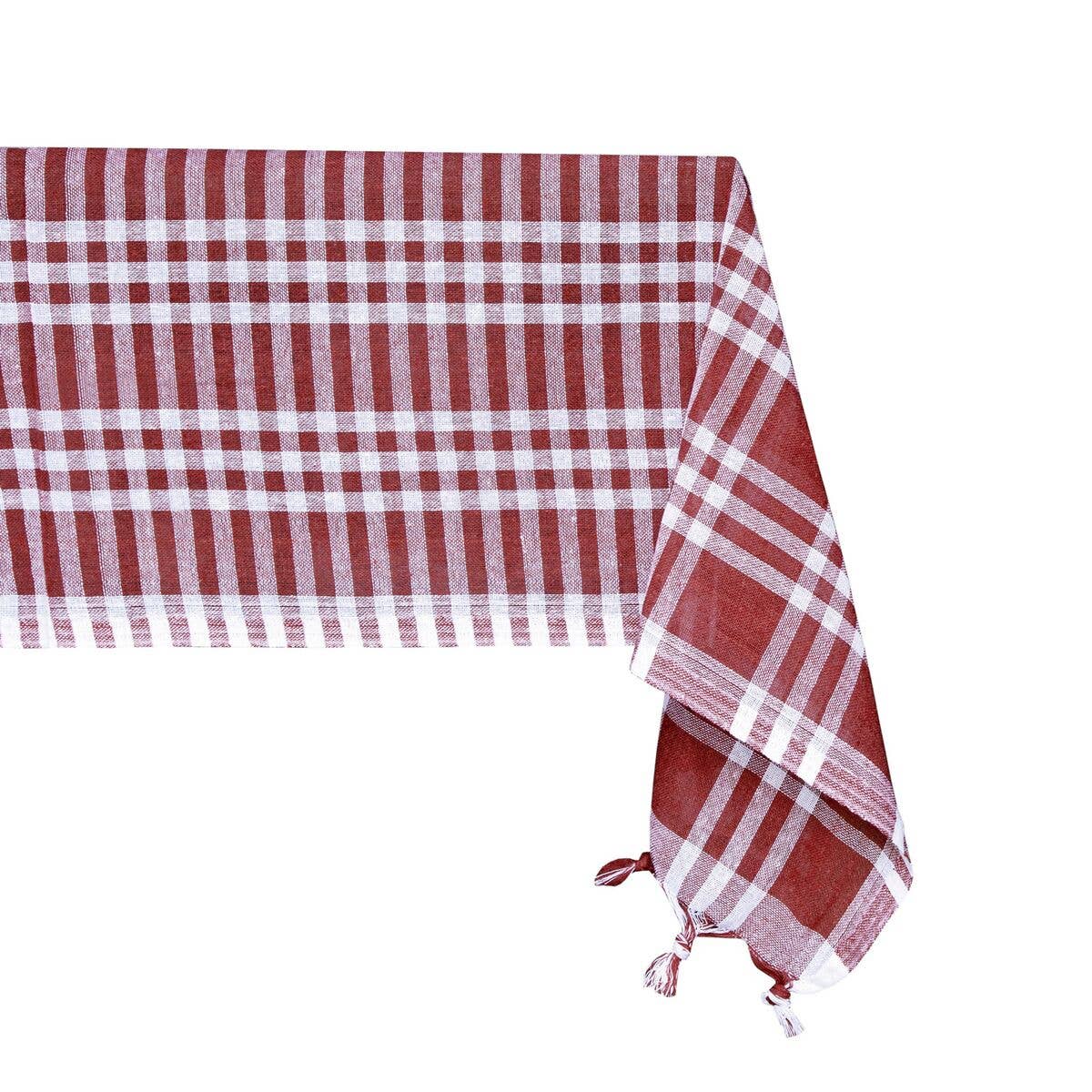 Farmhouse Table Cloth- Burgundy