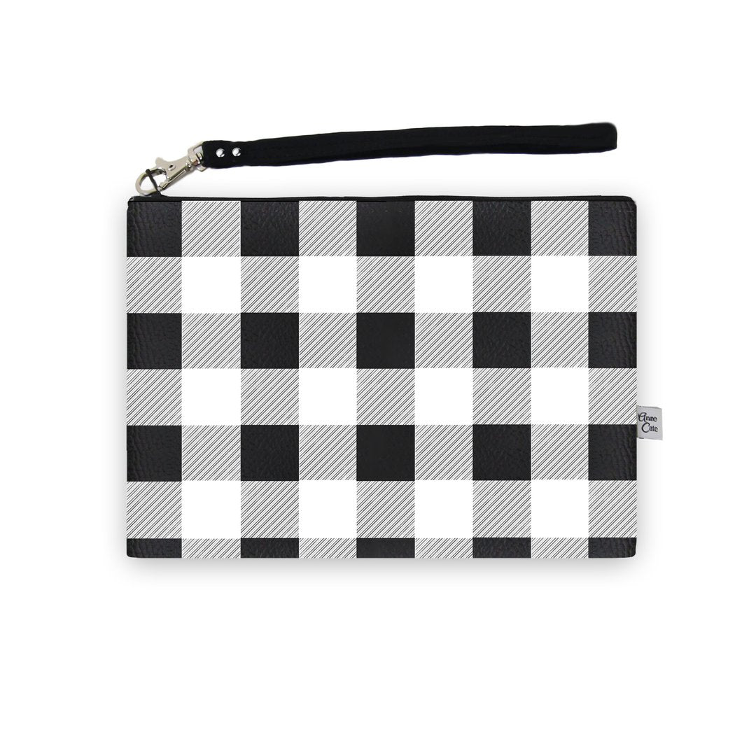 Plaid Wristlet- Vegan Leather