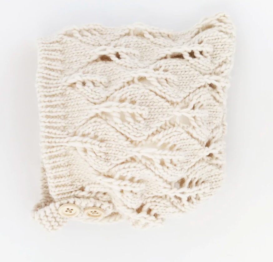 Leaf Lace Bonnet - Natural