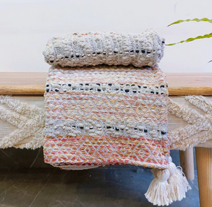 Handwoven Cotton Throw Blanket - Multicolor