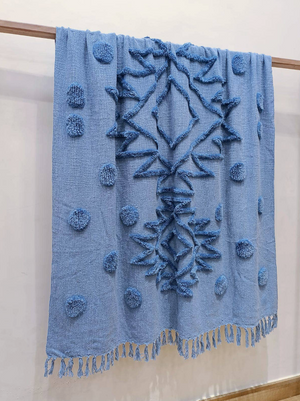 Tufted Throw Blanket - Blue