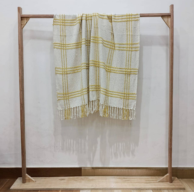 Cotton Boucle Throw Blanket - Yellow
