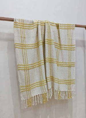 Cotton Boucle Throw Blanket - Yellow