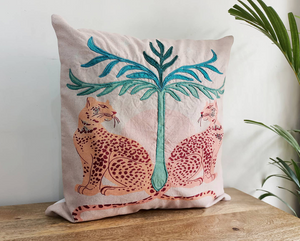 Tiger Palm Pillow Cover - Pink