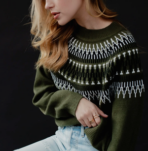 Erin Fairisle Sweater - Forest