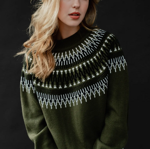Erin Fairisle Sweater - Forest