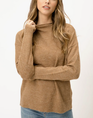 Elizabeth Mock Neck - Camel