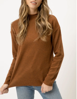 Elizabeth Mock Neck - Chestnut