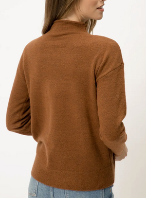 Elizabeth Mock Neck - Chestnut