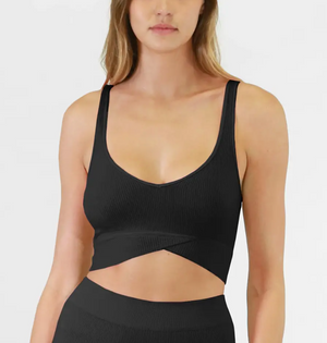 Ribbed Crossover Bra Top - Assorted