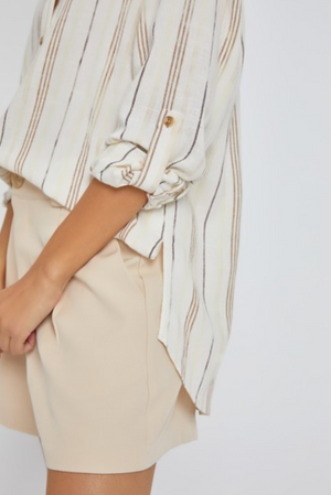 Clara Striped Button Up Top