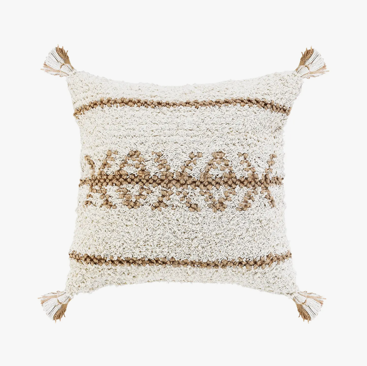 Jute and Cotton Throw Pillow - Square 20" x 20"