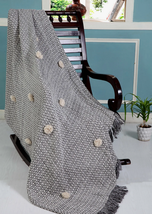 Puffed Up Throw Blanket - Gray