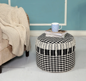 Checkered Gingham Pouf