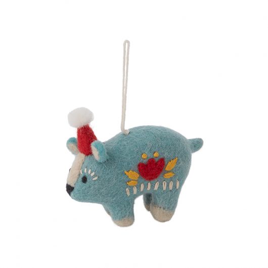 Woodland Bear Felt Ornament