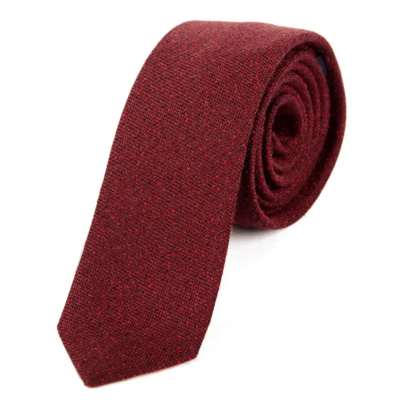 Burgundy and Red Wool Tie