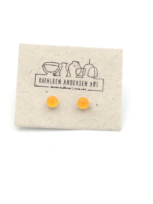 Glass Droplet Stud Earrings- Mango