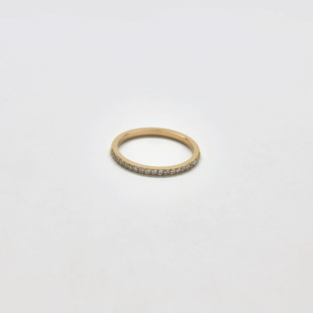 Gold Pavé Stacking Ring - Size 7