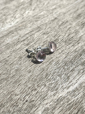 Glass Droplet Stud Earrings- Lilac Blush