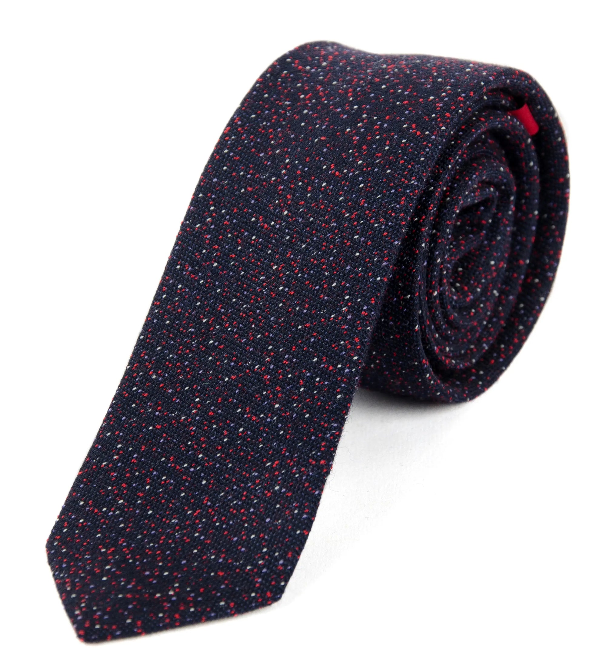 Navy and Red Wool Tie