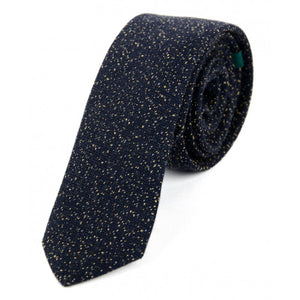 Navy and Yellow Wool Tie