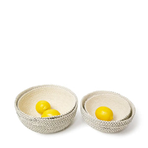 Handwoven Nesting Bowls - Black Stitch