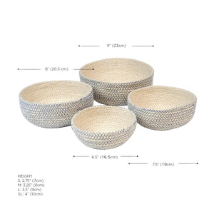 Handwoven Nesting Bowls - Blue Stitch