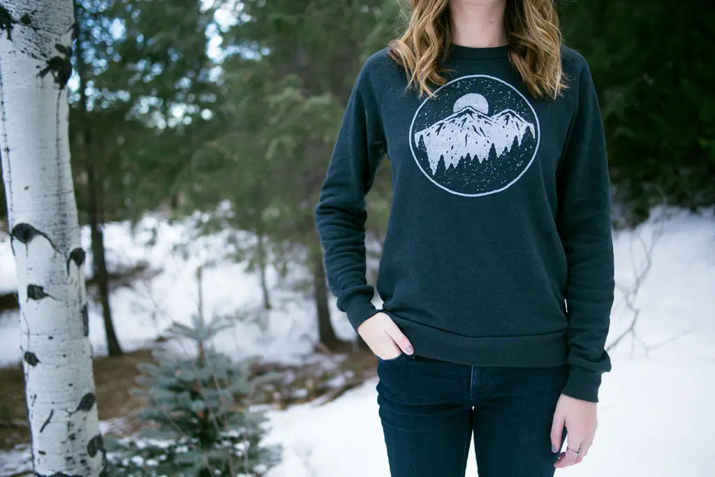 Night Sky Crew Neck Sweatshirt- Black