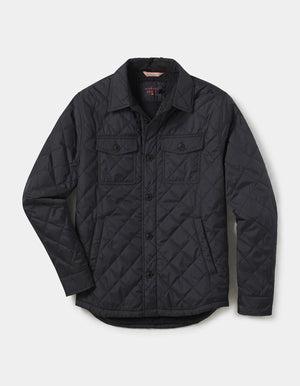 Quilted Sherpa Lined Shacket - Black
