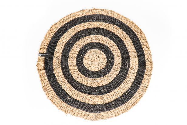 HV Seagrass Rug - Black Stripes