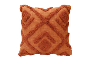 Desert Tufted Boho Throw Pillow - Rust