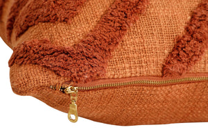 Desert Tufted Boho Throw Pillow - Rust